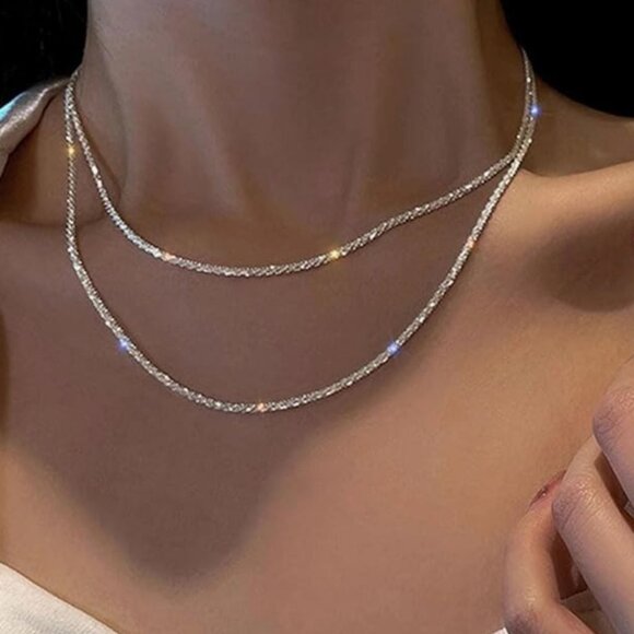 NEW! Rhinestone Double Necklace - Picture 3 of 6